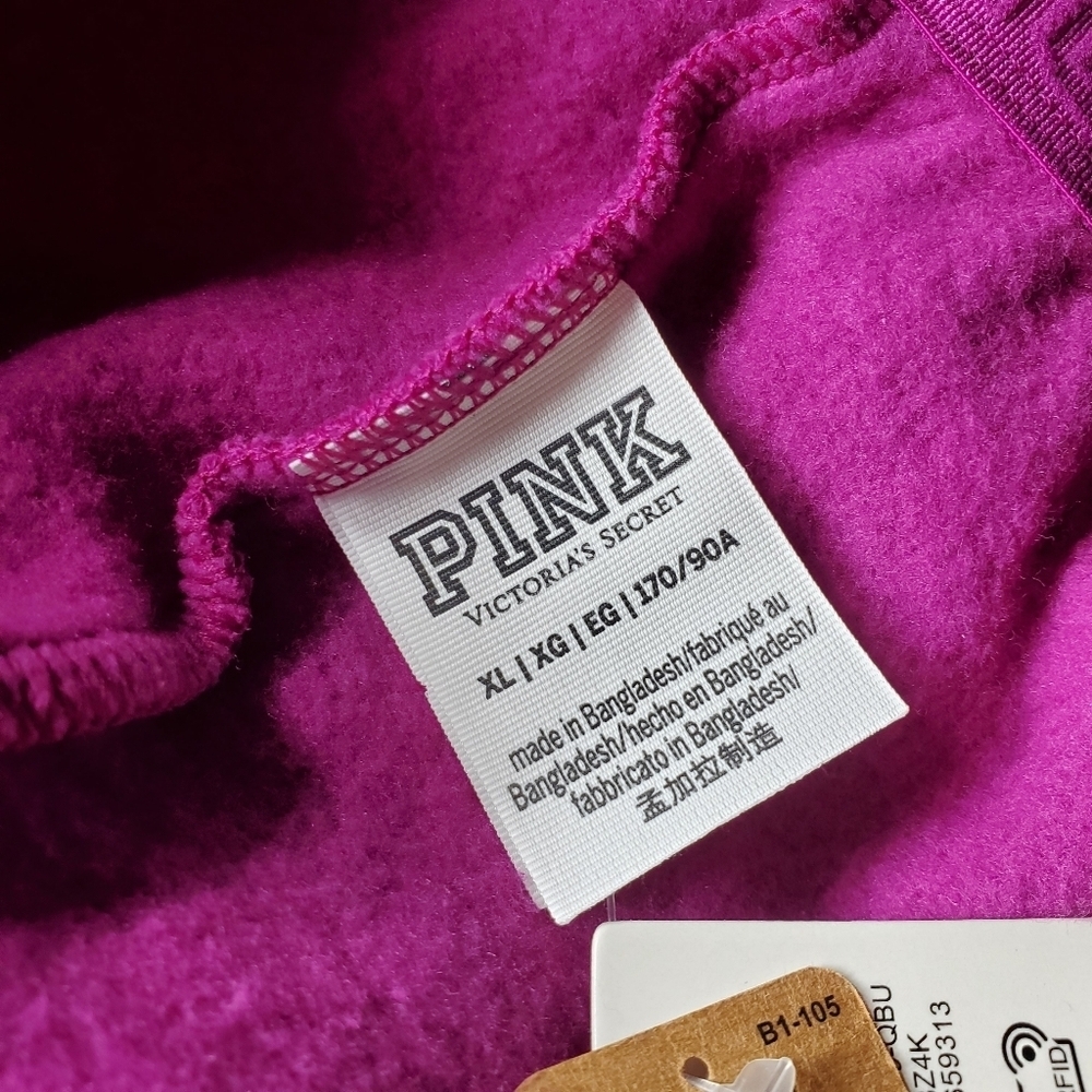NWT PINK Victoria's Secret Dahlia Magenta Pink Foldover Sweat Shorts Size XL - Picture 5 of 16